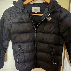 Armani Junior Black Winter Jacket Size 6